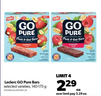 Real Canadian Superstore Leclerc go pure bars offer
