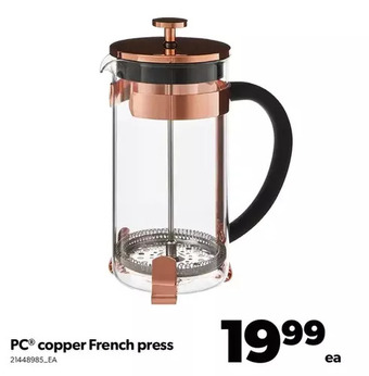 Real Canadian Superstore Pc copper french press offer