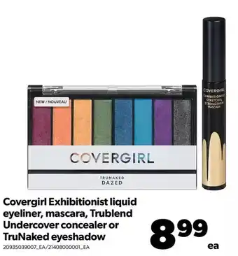 Real Canadian Superstore Covergirl exhibitionist liquid eyeliner, mascara, trublend undercover concealer or trunaked eyeshadow offer