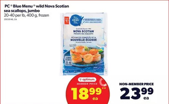 Real Canadian Superstore Pc blue menu wild nova scotian sea scallops offer