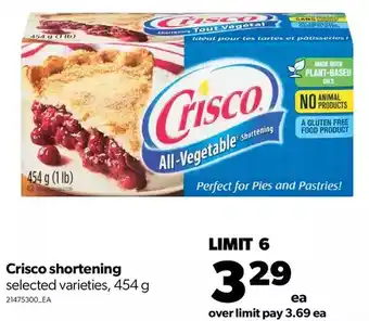 Real Canadian Superstore Crisco shortening offer