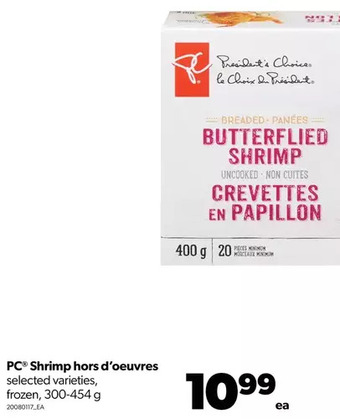 Real Canadian Superstore Pc shrimp hors d'oeuvres offer