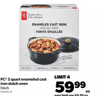 Real Canadian Superstore Pc 5 quart enameled cast iron dutch oven offer