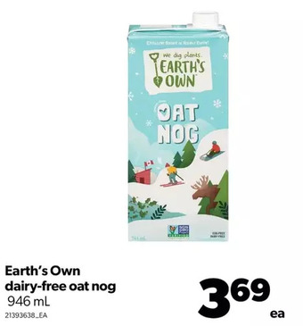 Real Canadian Superstore Earth's own dairy-free oat nog offer