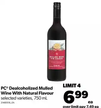 Real Canadian Superstore Pc dealcoholized mulled wine with natural flavour offer