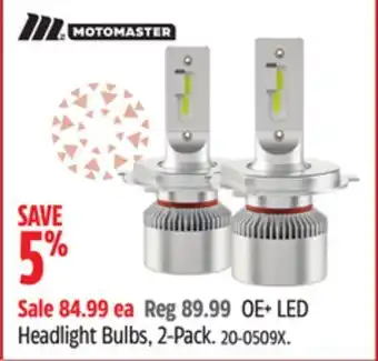 Canadian Tire Motomaster oe+ led headlight bulbs, 2-pack offer