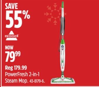 Canadian Tire Bissell powerfresh 2-in-1 steam mop offer