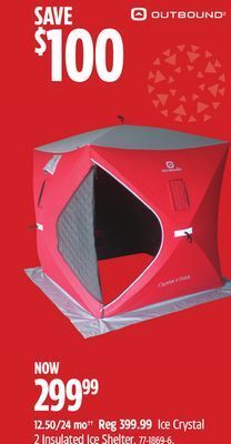Canadian Tire Outbound ice crystal 2 insulated ice shelter offer