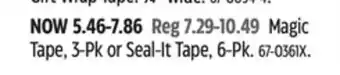 Canadian Tire Scotch magic tape, 3-pk or seal-it tape, 6-pk offer