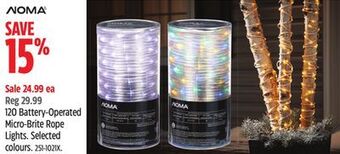 Canadian Tire Noma 120 battery-operated micro-brite rope lights offer
