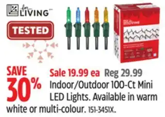 Canadian Tire For living indoor/outdoor 100-ct mini led lights offer