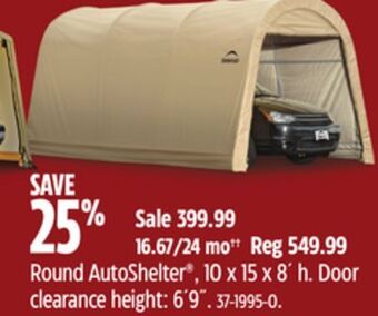 Canadian Tire Shelter logic round autoshelter, 10 x 15 x 8' h offer