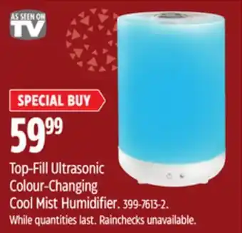 Canadian Tire As seen on tv top-fill ultrasonic colour-changing cool mist humidifier offer