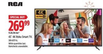 Canadian Tire Rca 43˝ 4k roku smart tv offer