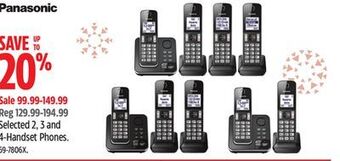 Canadian Tire Panasonic selected 2, 3 and 4-handset phones offer