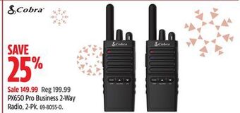 Canadian Tire Cobra px650 pro business 2-way radio, 2-pk offer