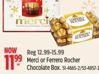 Canadian Tire Ferrero merci or ferrero rocher chocolate box offer