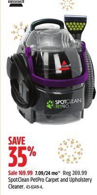 Canadian Tire Bissell spotclean petpro carpet and upholstery cleaner offer