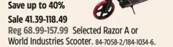 Canadian Tire Selected razor a or world industries scooter offer