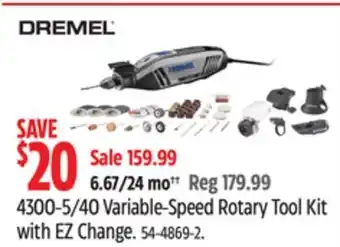 Canadian Tire 4300-5/40 variable-speed rotary tool kit with ez change offer