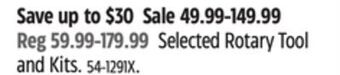 Canadian Tire Dremel selected rotary tool and kits offer