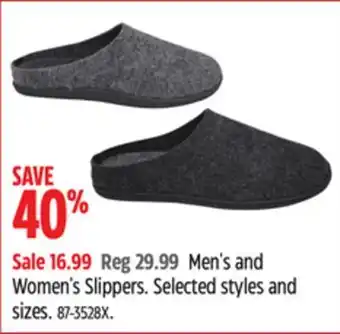 Canadian Tire Men's and women's slippers offer