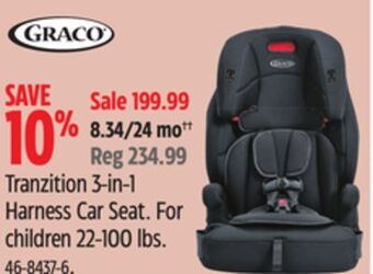 Canadian Tire Graco tranzition 3-in-1 harness car seat offer