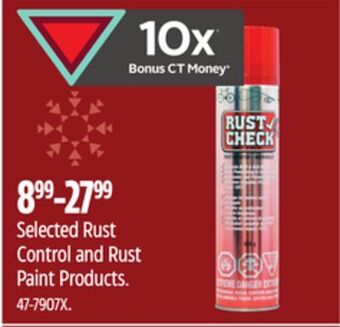 Canadian Tire Rust check selected rust control and rust paint products offer