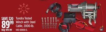 Canadian Tire Tundra tested winch with steel cable, 2000-lb offer