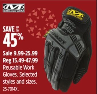 Canadian Tire Mechanix wear reusable work gloves offer