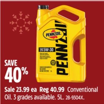 Canadian Tire Pennzoil conventional oil offer