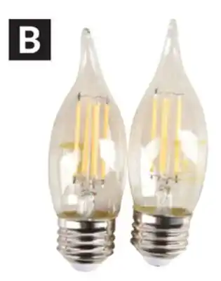 Princess Auto 2 pk b10 60w bent-tip dimmable e26 filament bulbs offer