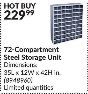 Princess Auto 72-compartment steel storage unit offer