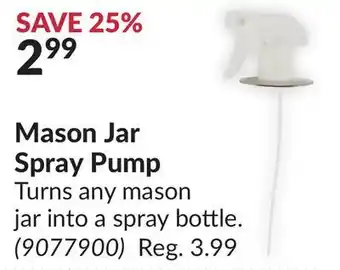 Princess Auto Mason jar spray pump offer