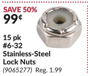 Princess Auto 15 pk #6-32 stainless-steel lock nuts offer