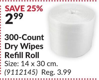 Princess Auto 300-count dry wipes refill roll offer