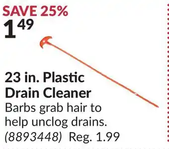 Princess Auto 23 in. plastic drain cleaner offer