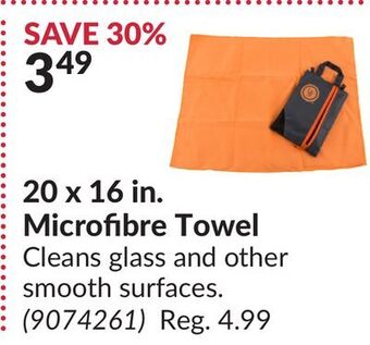 Princess Auto 20 x 16 in. microfibre towel offer