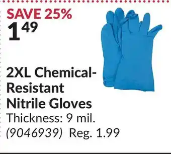 Princess Auto 2xl chemical-resistant nitrile gloves offer