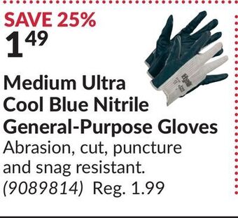 Princess Auto Medium ultra cool blue nitrile general-purpose gloves offer