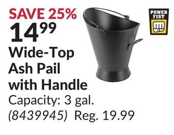 Princess Auto Wide-top ash pail with handle offer