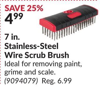 Princess Auto 7 in. stainless-steel wire scrub brush offer