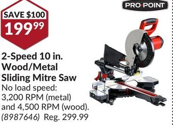 Princess Auto 2-speed 10 in. wood/metal sliding mitre saw offer