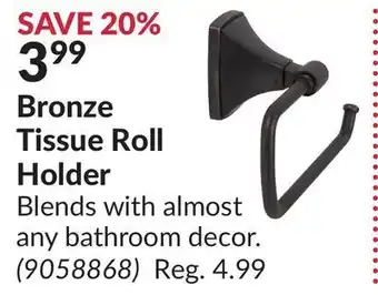 Princess Auto Bronze tissue roll holder offer