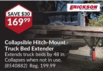 Princess Auto Collapsible hitch-mount truck bed extender offer