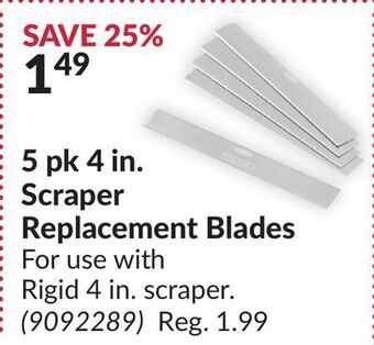 Princess Auto 5 pk 4 in. scraper replacement blades offer