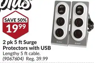 Princess Auto 2 pk 5 ft surge protectors with usb offer