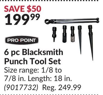 Princess Auto 6 pc blacksmith punch tool set offer