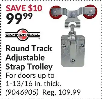Princess Auto Round track adjustable strap trolley offer