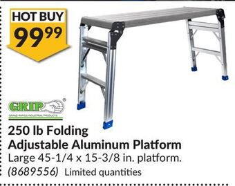 Princess Auto 250 lb folding adjustable aluminum platform offer